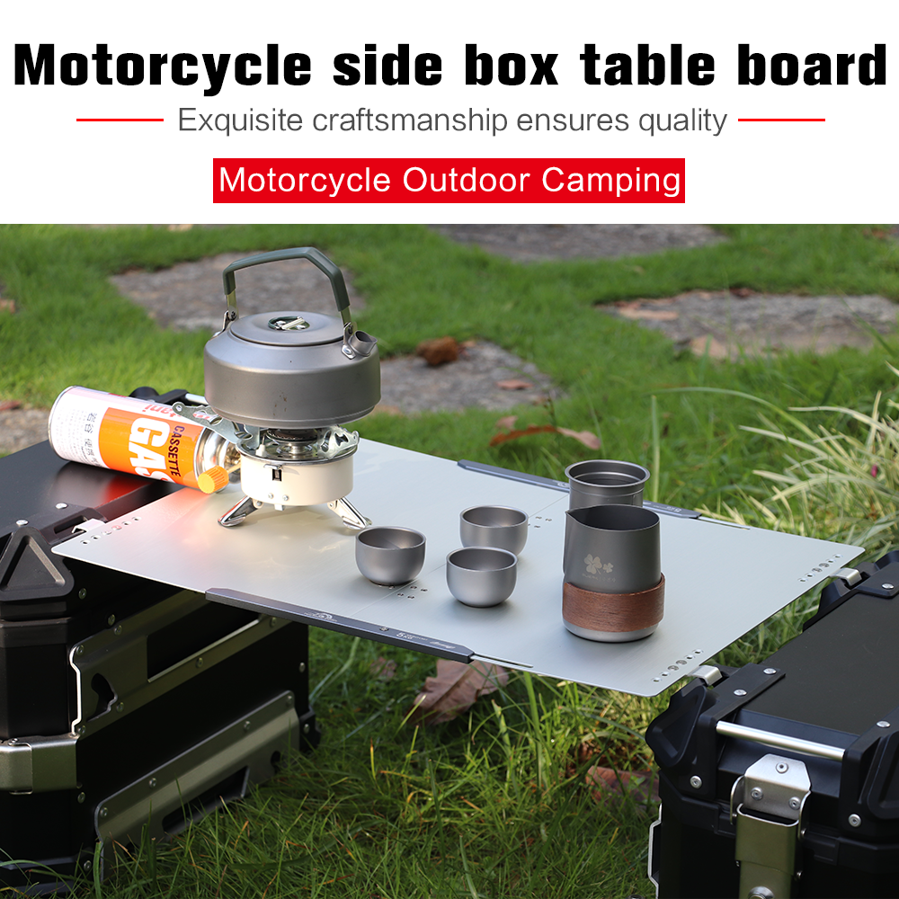 Outdoor Camping Folding Storage Box - Motorcycle aluminum alloy folding table board