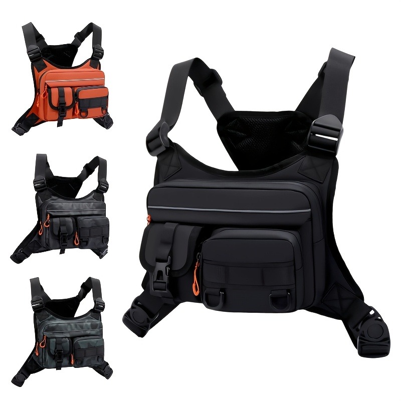 Outdoor Camping Vest - Men's Chest Bag And Motorcycle Riding