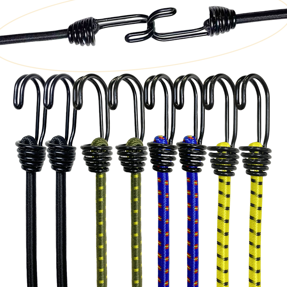 Outdoor Camping Extension Cord - 8Pcs 60cm Camping Bungee Cord Double-J