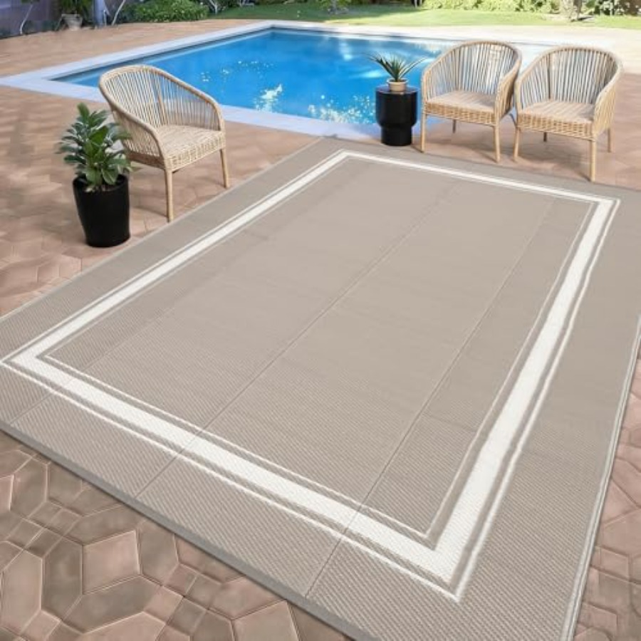 Outdoor Camping Decke - Outdoor Patio Rug 9x18, waterproof plastic