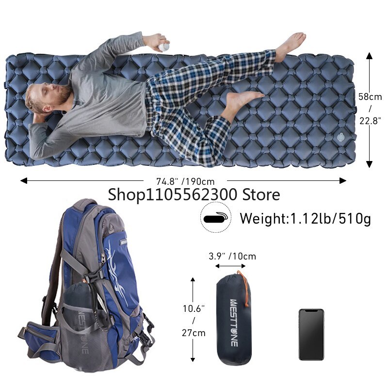 WESTTUNE Camping Sleeping Pad  - đánh giá và giá Outdoor Inflatable Camping Tent With Air Pump