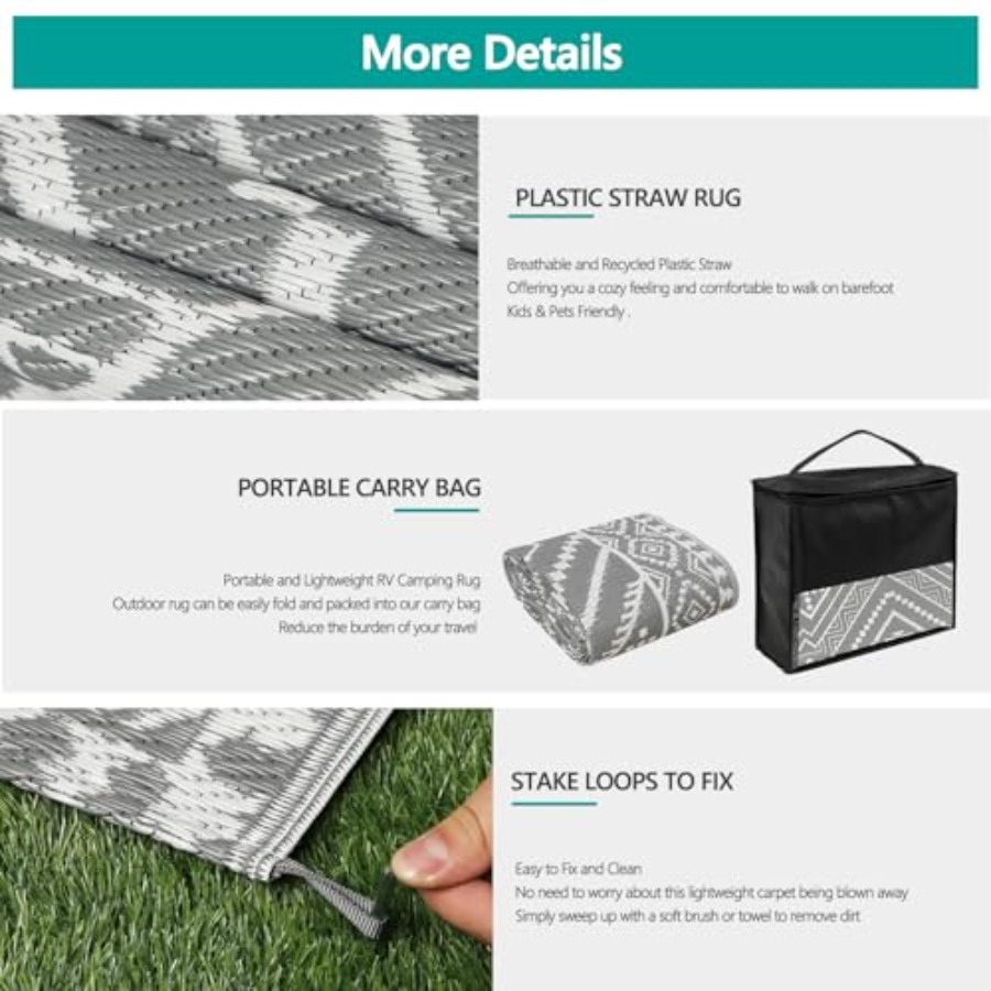 Waterproof Outdoor Rug 9x12 ft - đánh giá và giá Outdoor Camping Decke