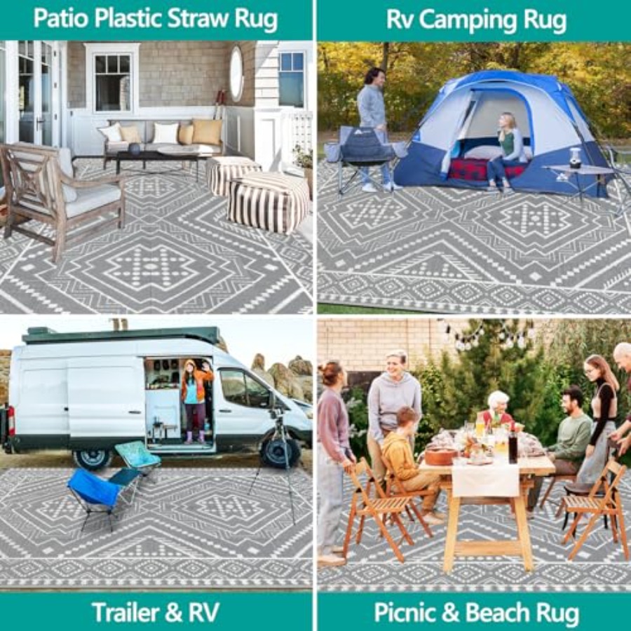 Waterproof Outdoor Rug 9x12 ft - đánh giá và giá Outdoor Camping Decke