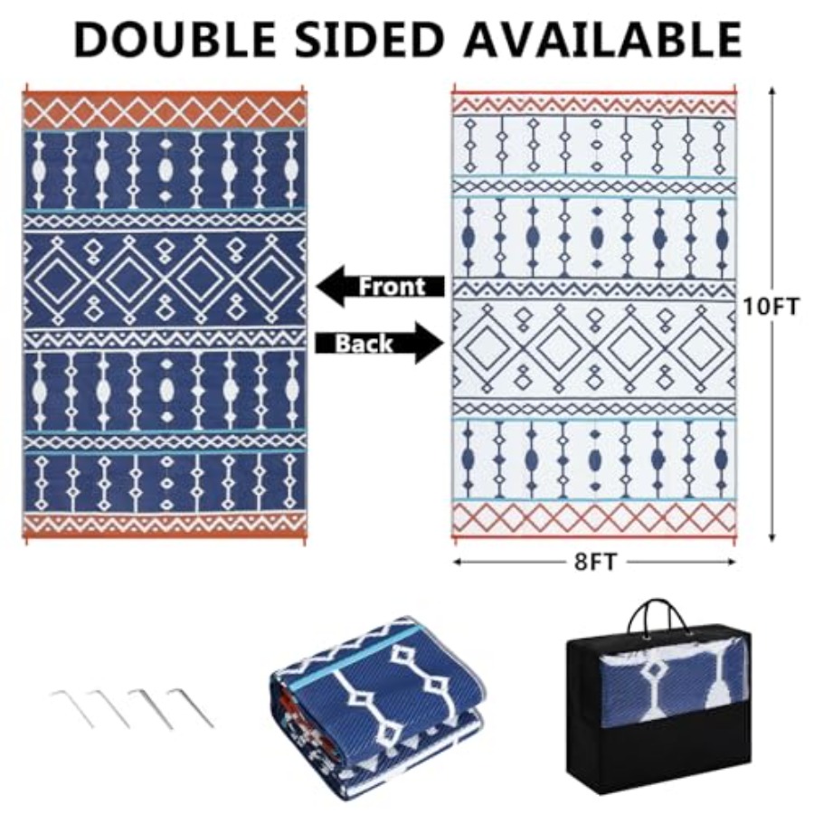 Outdoor Rug, 8x10 FT Waterproo - đánh giá và giá Outdoor Camping Decke