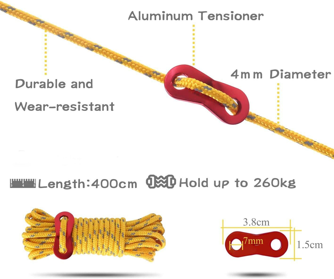 4m Reflective Guy Lines Tent C - đánh giá và giá Outdoor Camping Extension Cord