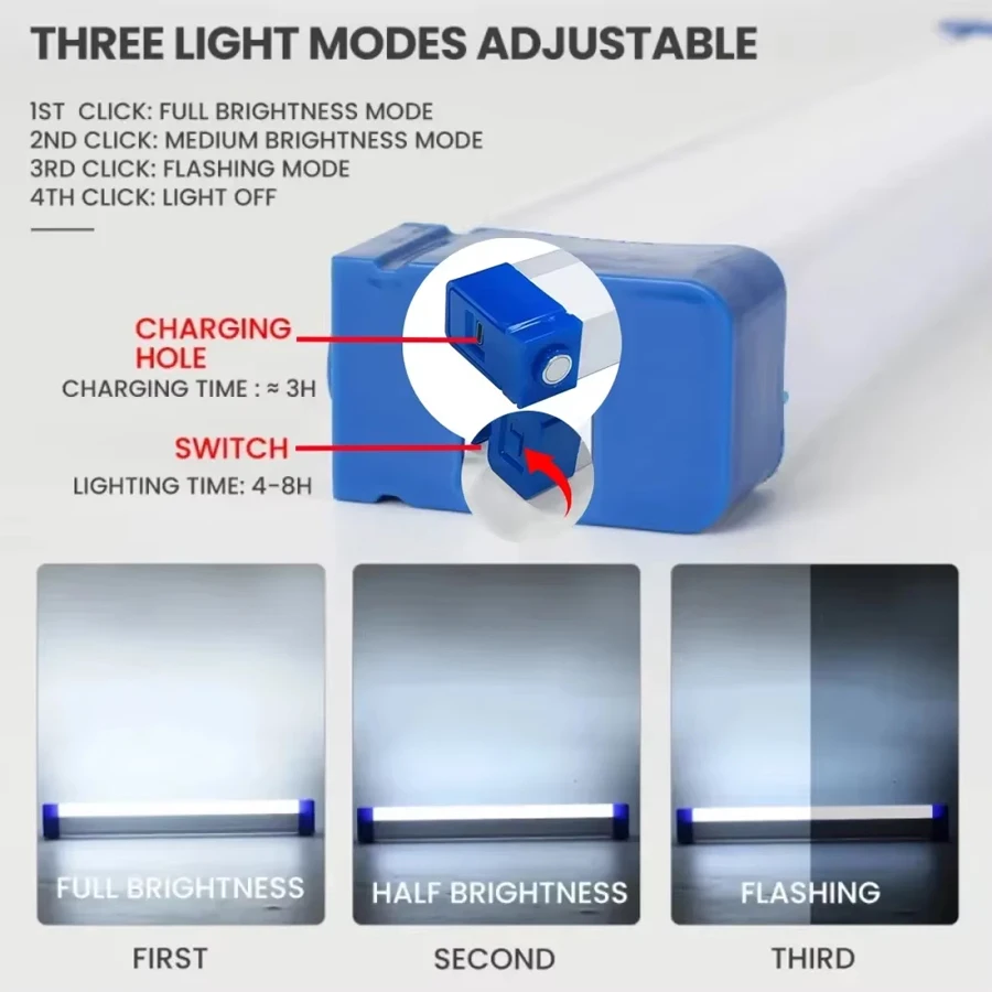 LED Bar light Rechargeable Tub - đánh giá và giá Outdoor Camping Youtube