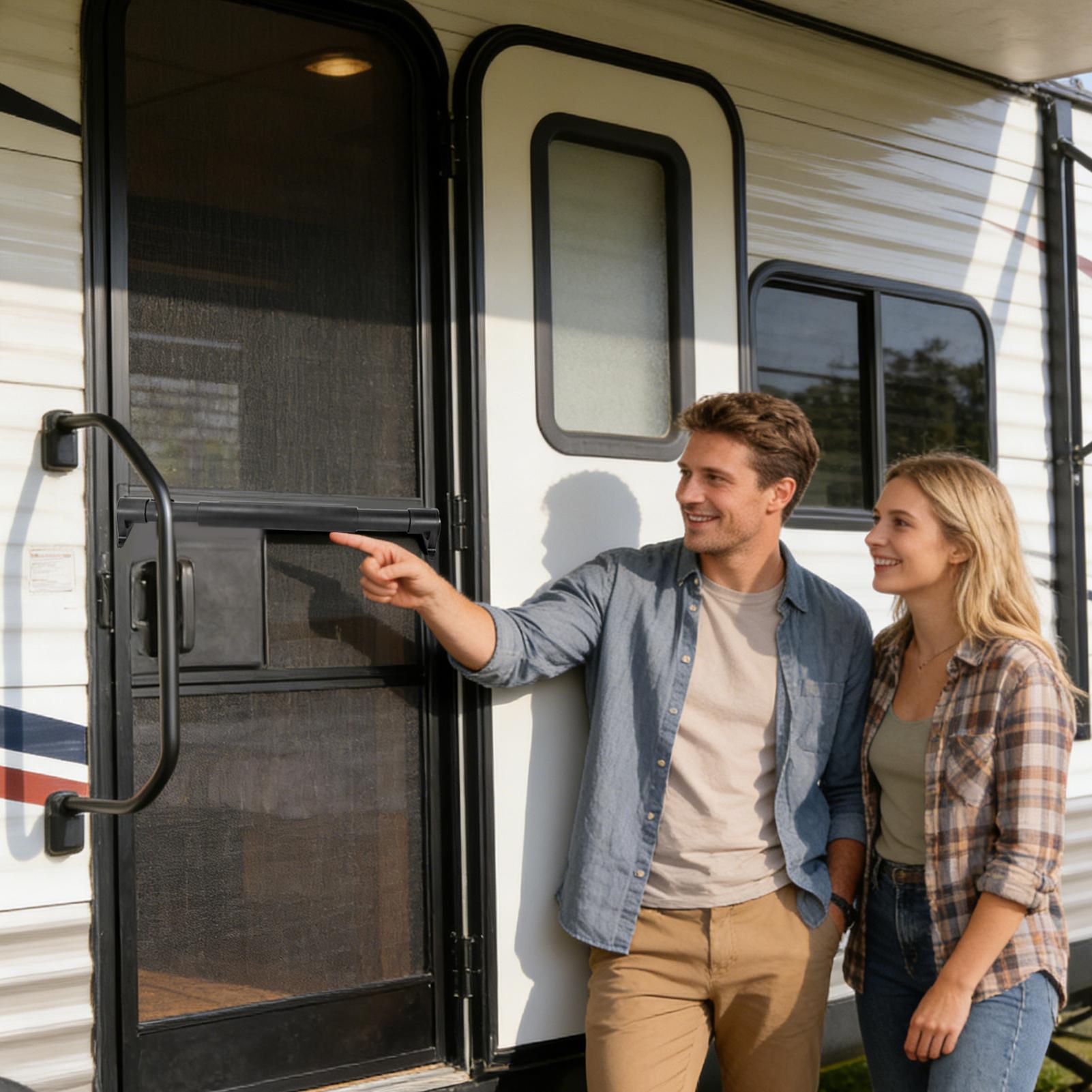 RV Screen Door Bar Adjustable  - đánh giá và giá Outdoor Camping Rental