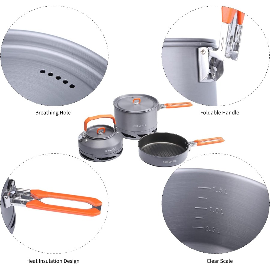Fire-Maple Feast 4 Piece Campi - đánh giá và giá Outdoor Camping Kettle