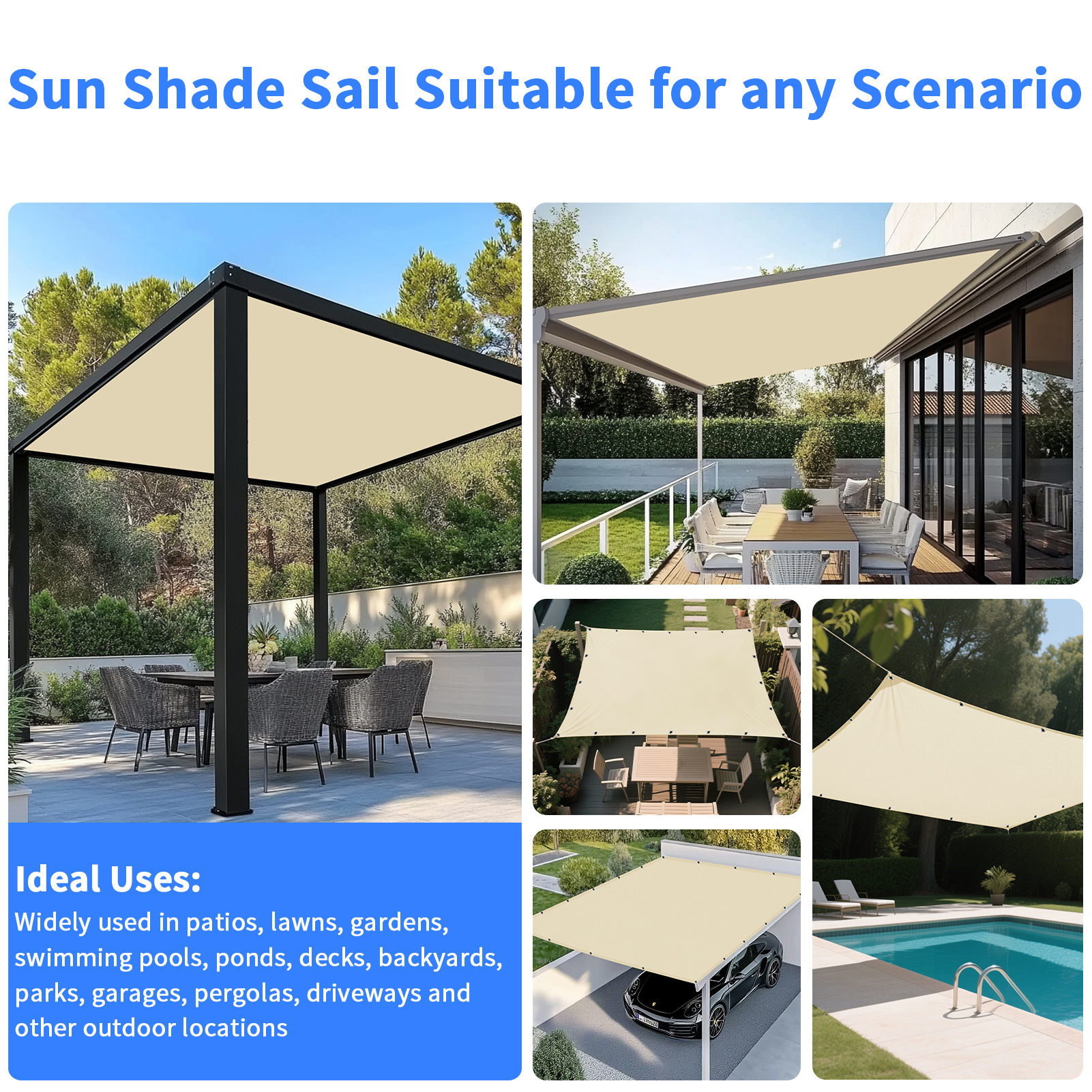 5x4m 4x3m 3x2m Garden Sun Shad - đánh giá và giá Waterproof Tarp Shelter