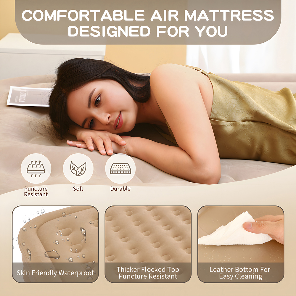 Queen Air Mattress with Built  - đánh giá và giá Outdoor Camping Furniture