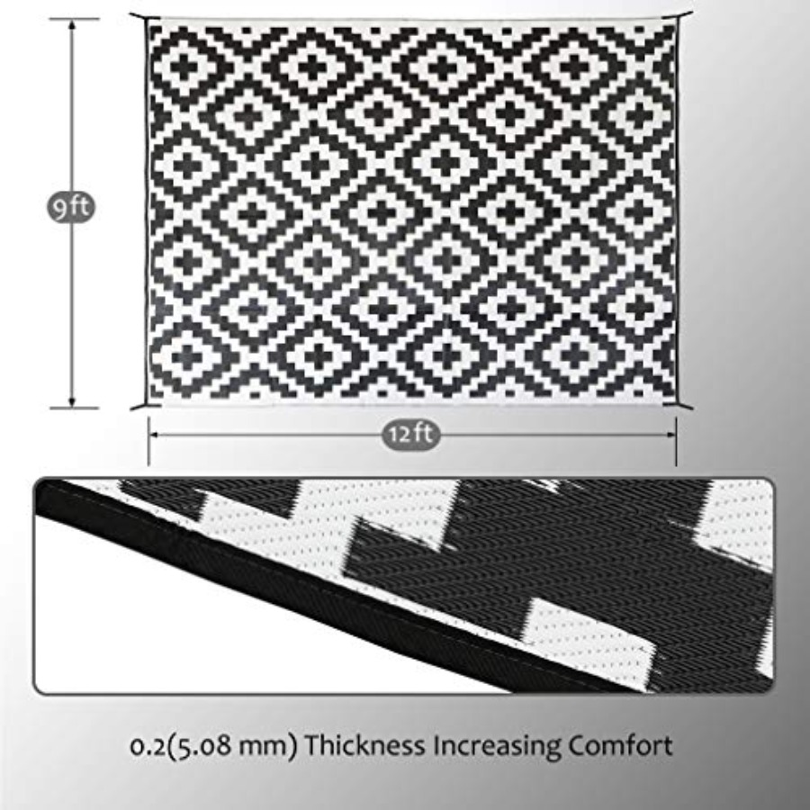 Waterproof Outdoor Rug 9x12 ft - đánh giá và giá Outdoor Camping Decke