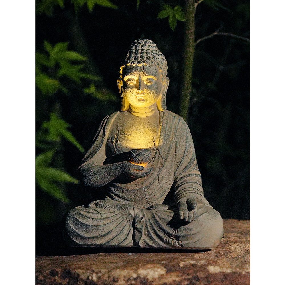 Resin Solar Buddha Statue Scul - đánh giá và giá Outdoor Camping Japan