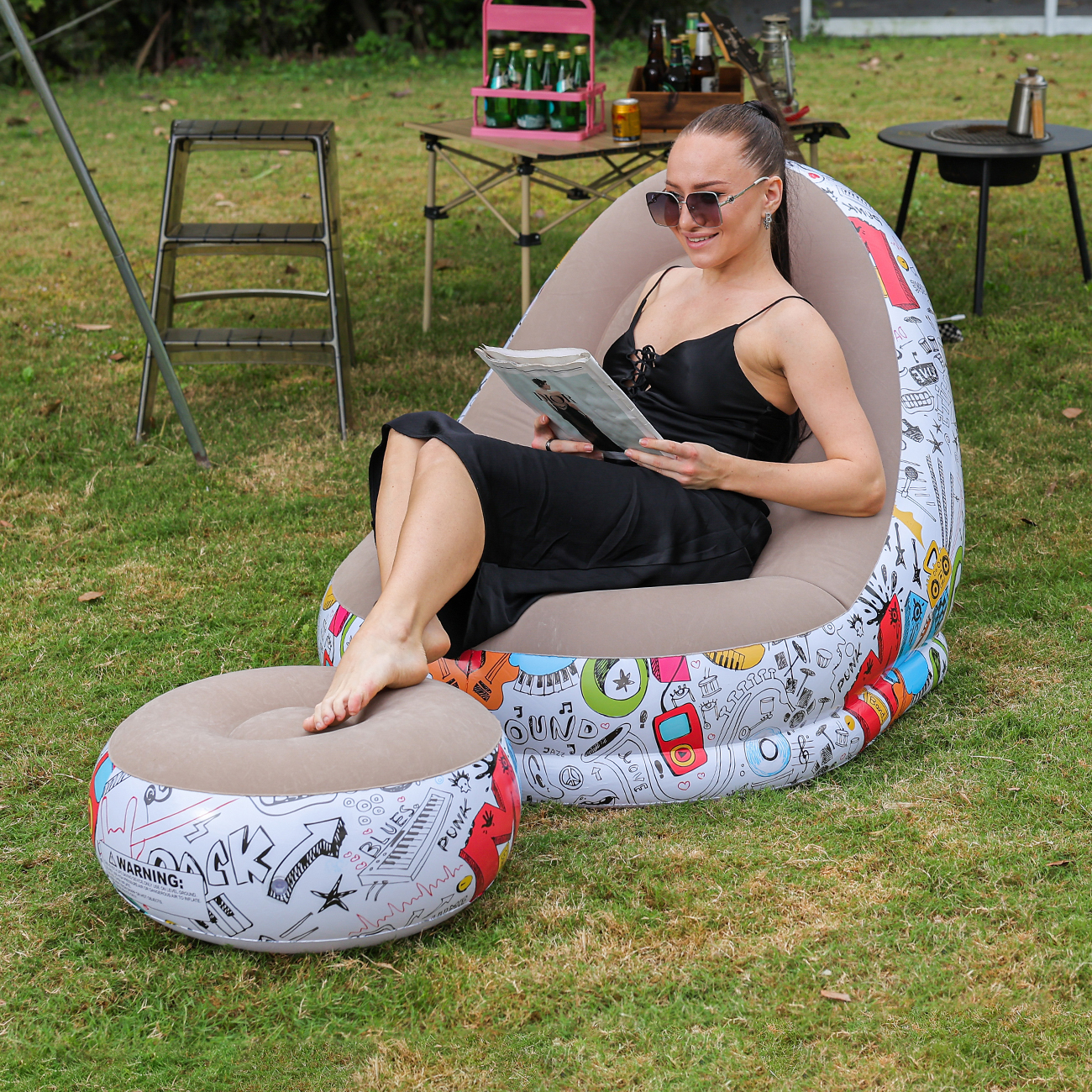 1PC Inflatable Lounger Chair w - đánh giá và giá Outdoor Camping Furniture