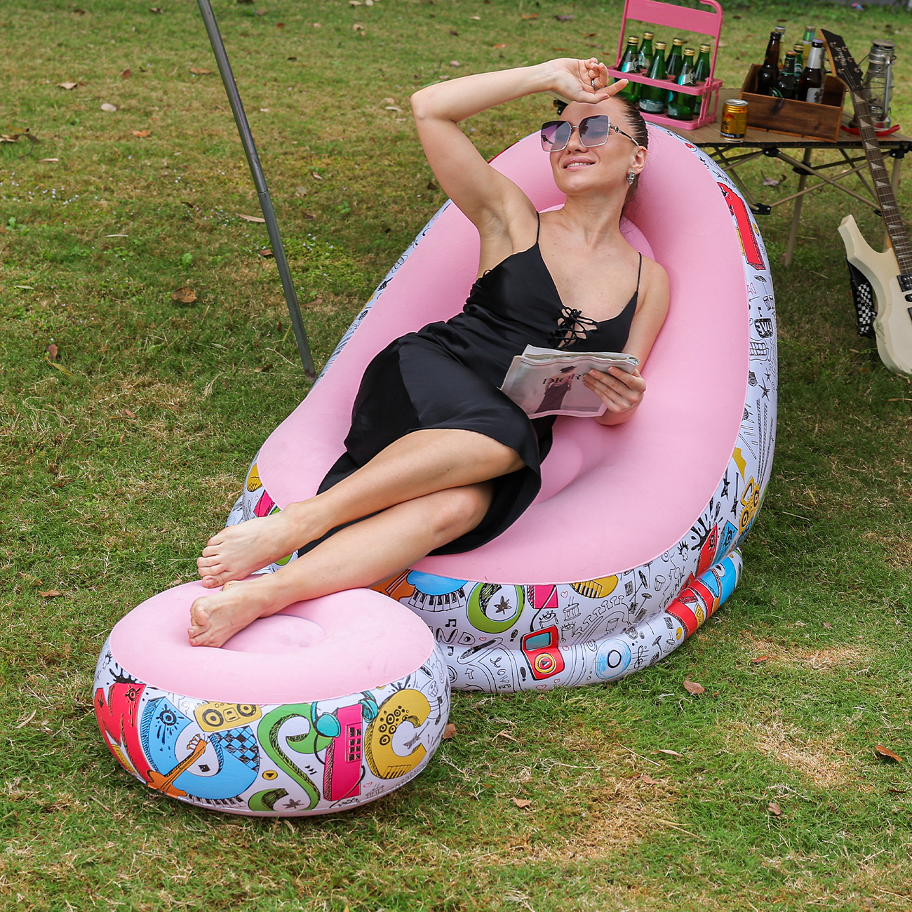 1PC Inflatable Lounger Chair w - đánh giá và giá Outdoor Camping Furniture