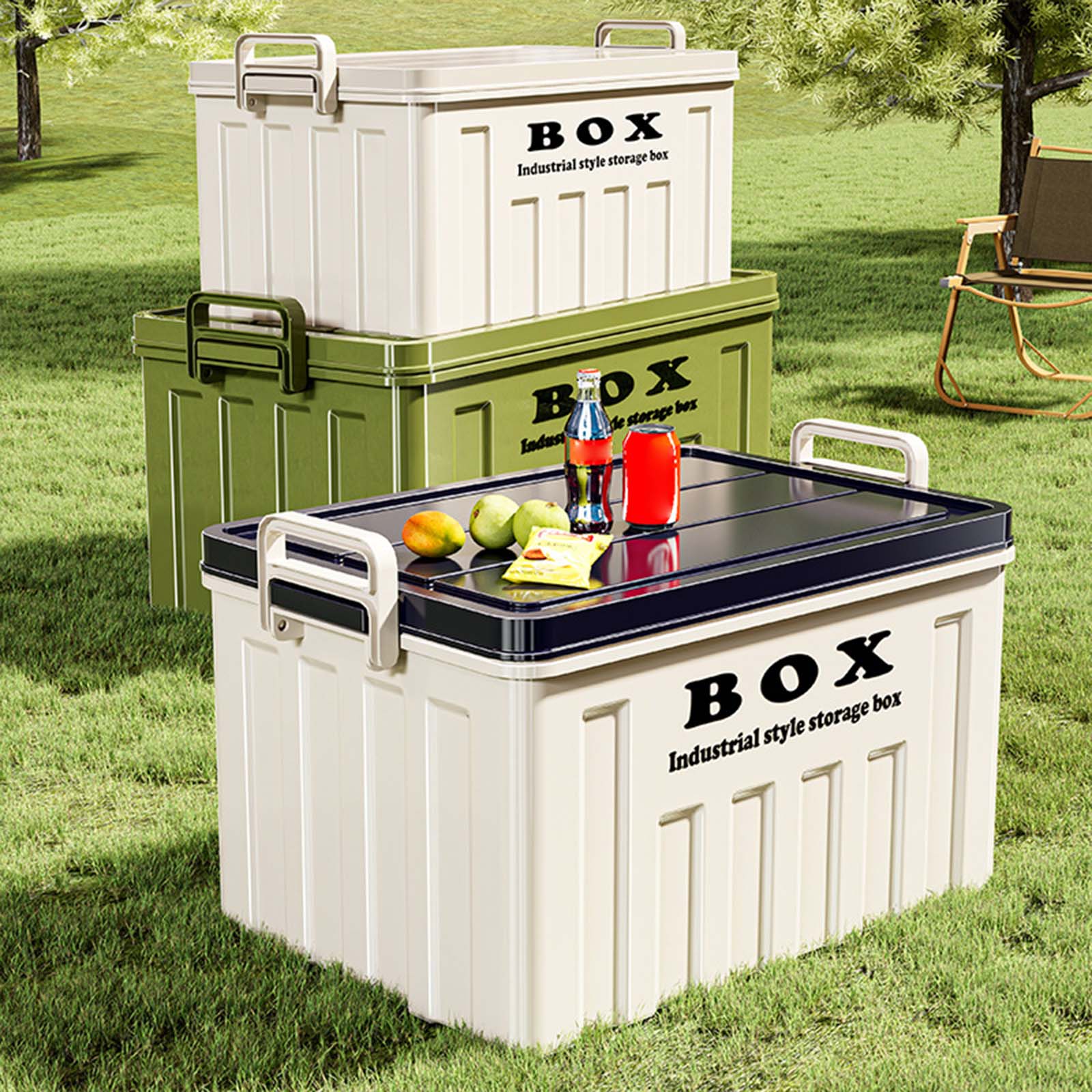 Large Capacity Stackable Lidde - đánh giá và giá Outdoor Camping Folding Storage Box
