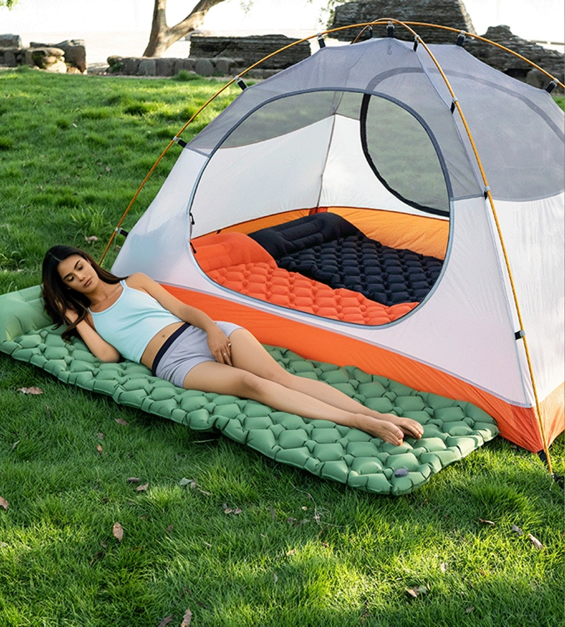 Inflatable Mattress Sleeping P - đánh giá và giá Outdoor Inflatable Camping Tent With Air Pump