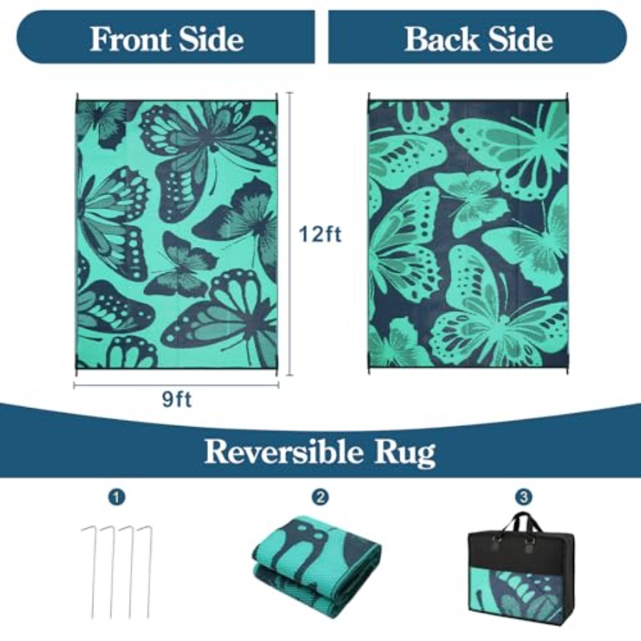 Waterproof Outdoor Rug 9x12, R - đánh giá và giá Outdoor Camping Decke