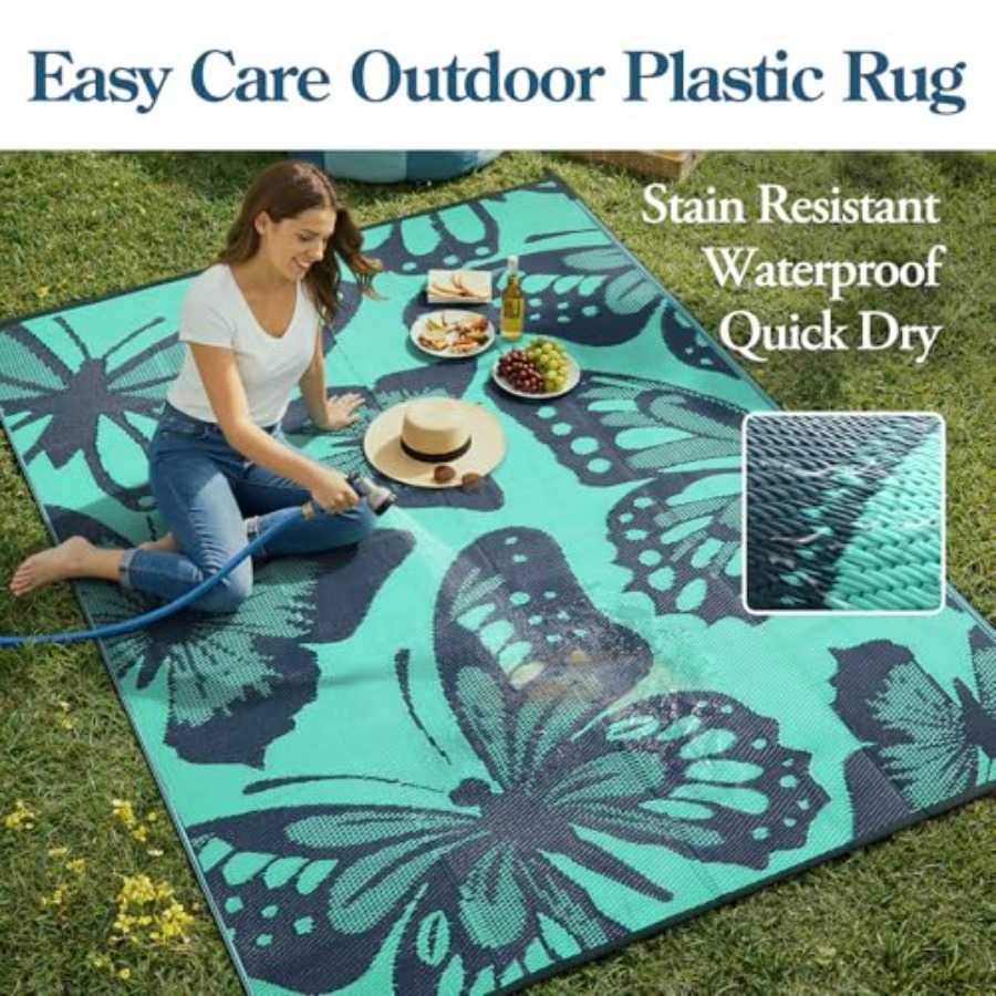 Waterproof Outdoor Rug 9x12, R - đánh giá và giá Outdoor Camping Decke