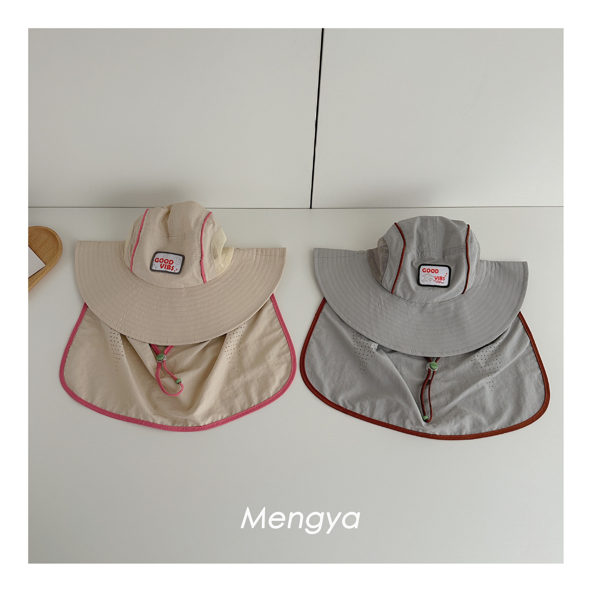 baby boys girls Stitching Mesh - đánh giá và giá Camping Outdoor Quick Drying Sun Neck Protection Cap Hat