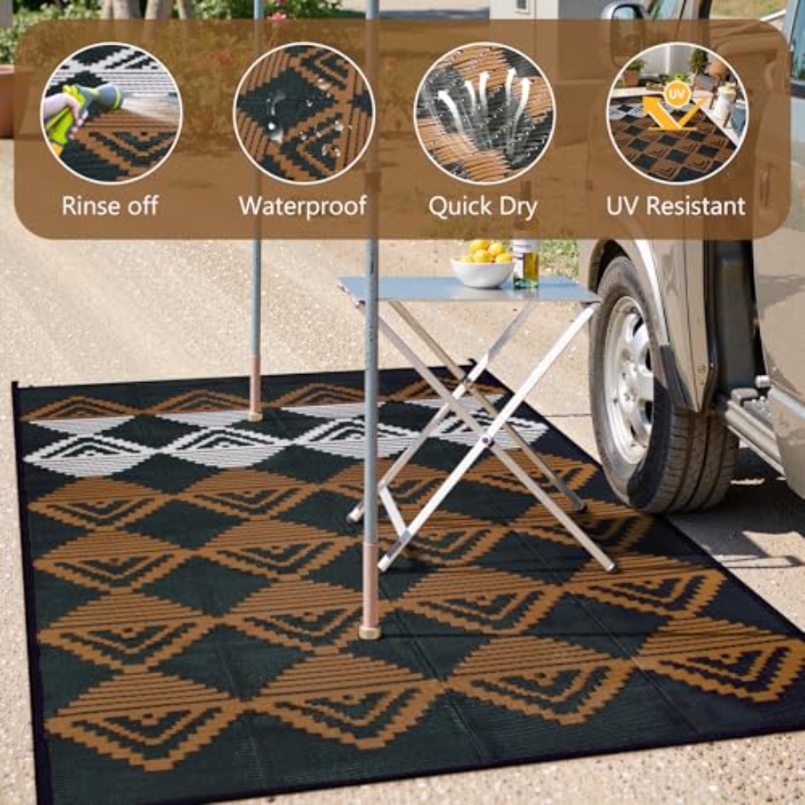 Waterproof Outdoor Patio Rug 9 - đánh giá và giá Outdoor Camping Decke