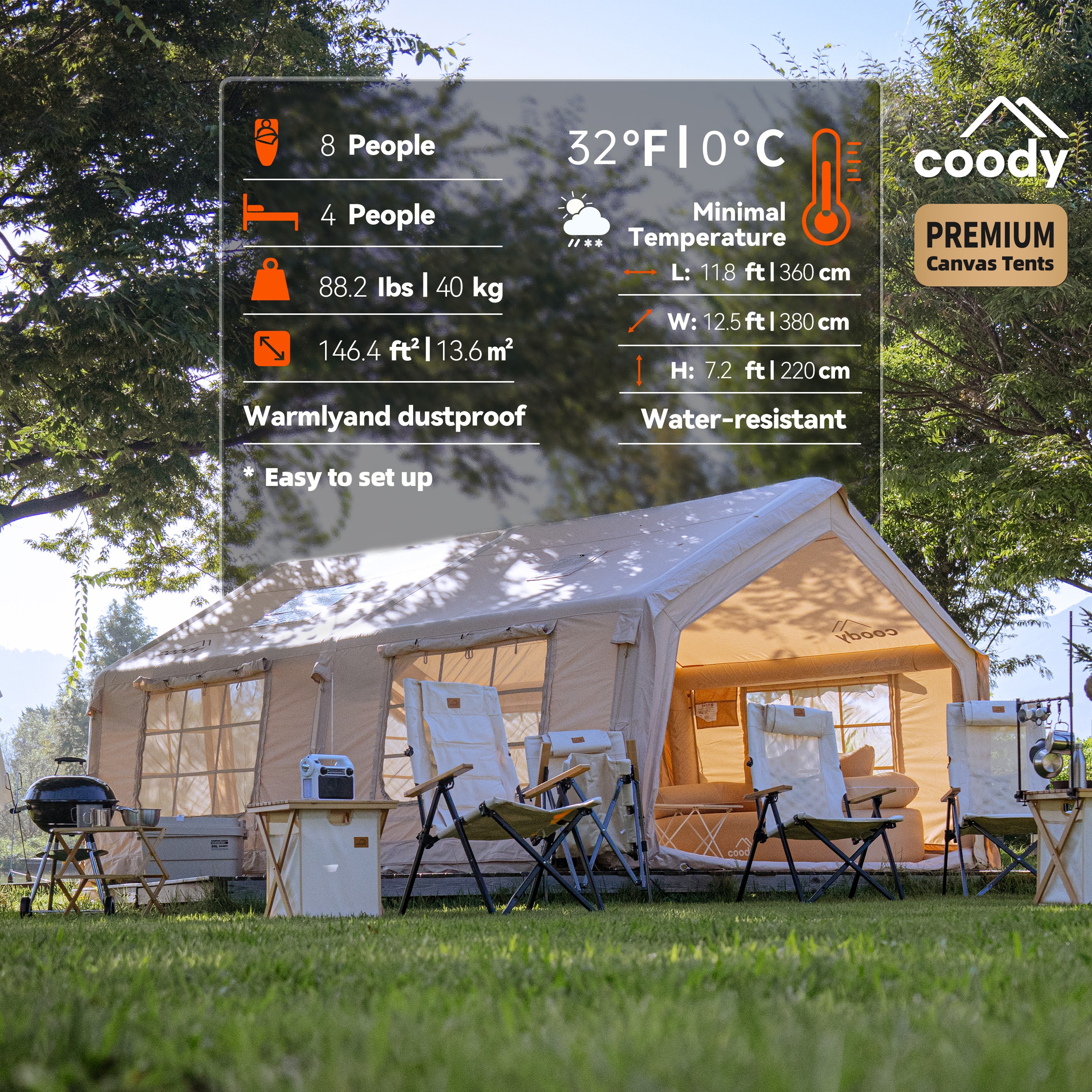 Coody 13.6 Air Tent-Beige Infl - đánh giá và giá Outdoor Camping And Glamping