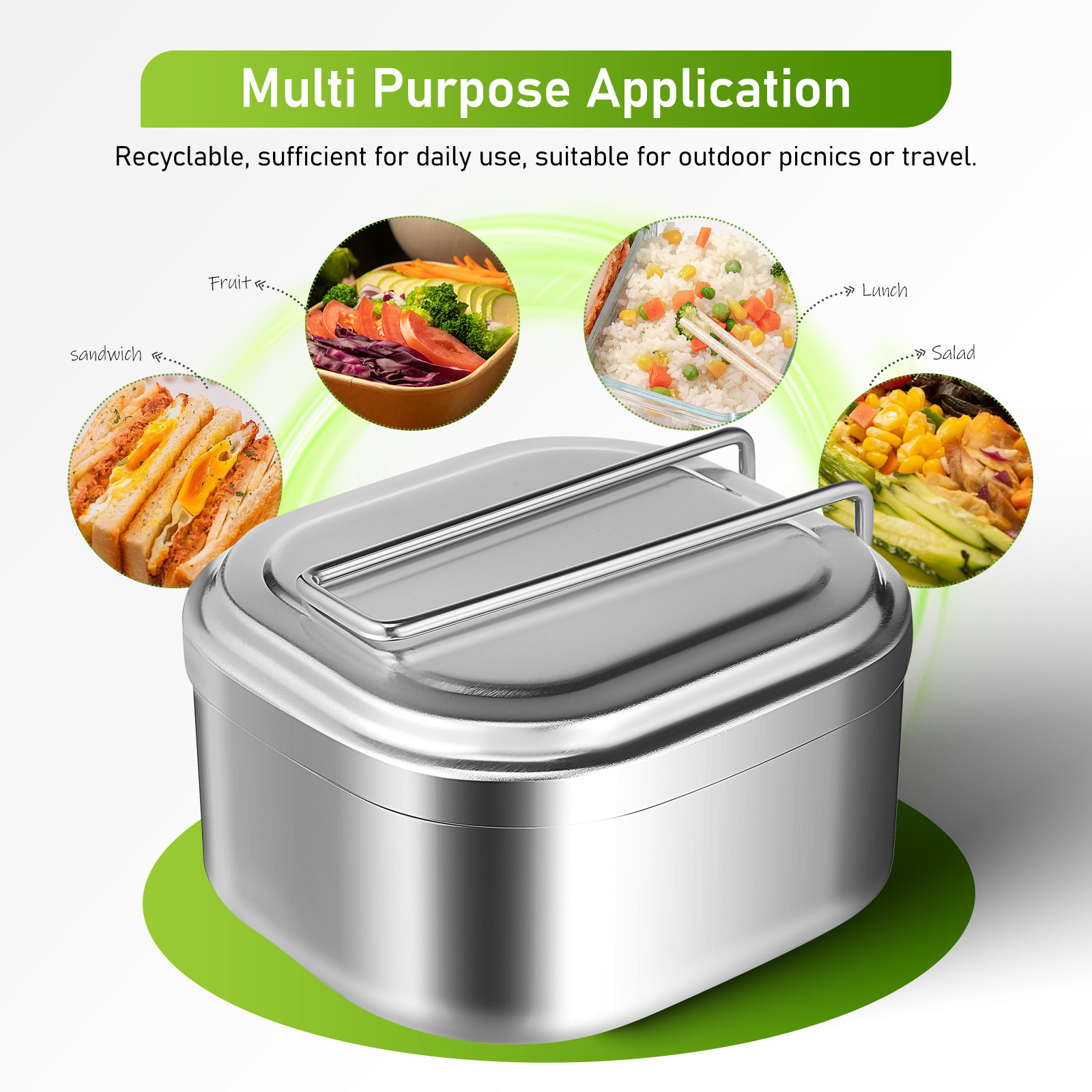 950Ml Aluminum Lunch Box Reusa - đánh giá và giá Outdoor Camping Food