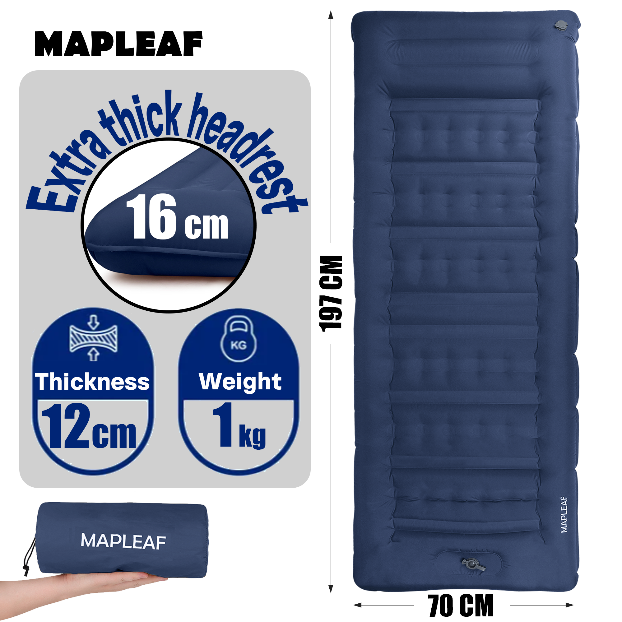 MAPLEAF 12cm Air Mattress Camp - đánh giá và giá Outdoor Inflatable Camping Tent With Air Pump