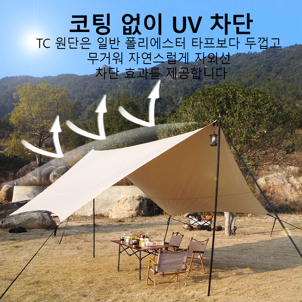 TC Cotton Hex Tarp 4.4x4.4m La - đánh giá và giá Waterproof Tarp Shelter