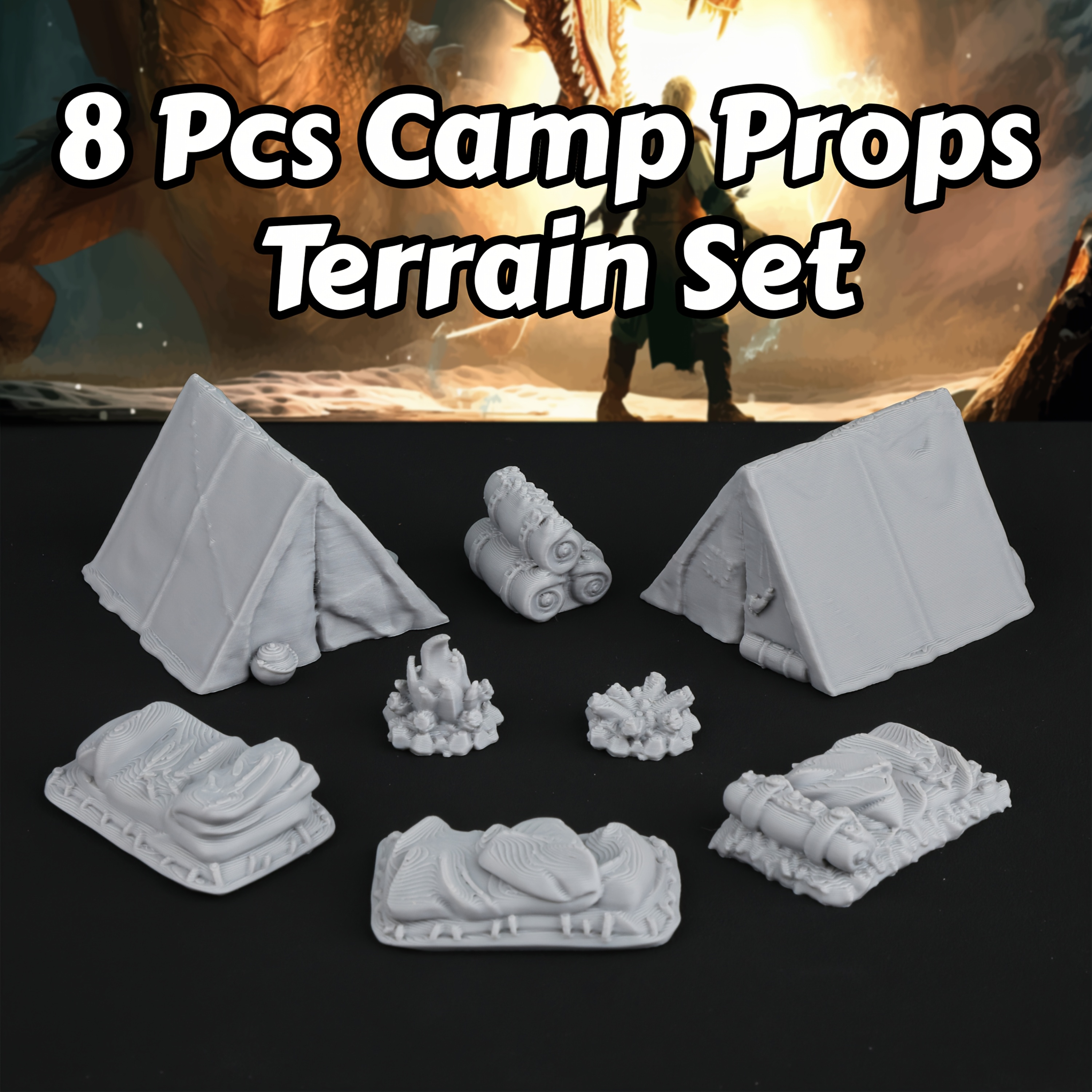 8pcs RPG Adventurer's Camp Min - đánh giá và giá Outdoor Camping Games