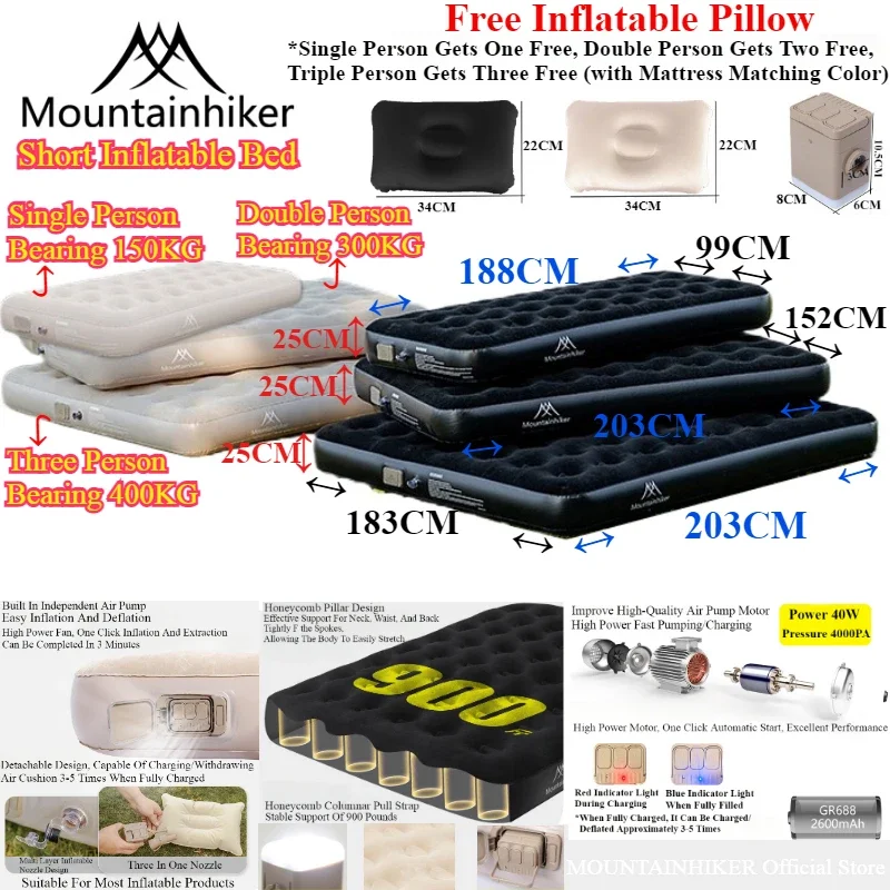 MOUNTAINHIKER 2025 Interior Ai - đánh giá và giá Outdoor Inflatable Camping Tent With Air Pump